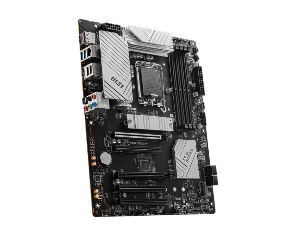 Mainboard MSI Intel B760 Express LGA1700 Memory DDR5 Memory slots 4 5xPCI-Express 5.0 16x 2xM.2 1xHDMI 1xDisplayPort 2xUSB 2.0 2xUSB 3.2 1xUSB-C 1xOptical S/PDIF 1xRJ45 5xAudio port PROB760-PII
