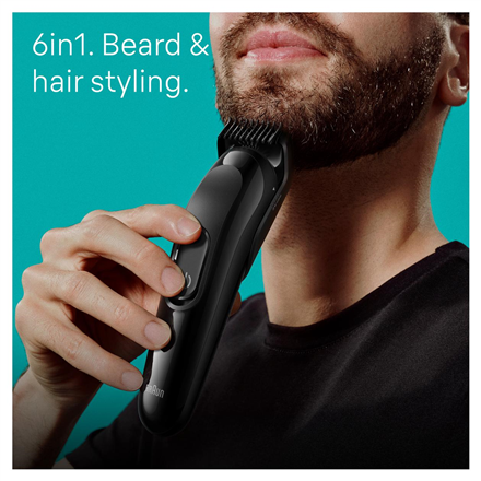 Braun Trimmer | 6-in-1 Style Kit 3 MGK3410 | Cordless | Number of length steps 13 | Black