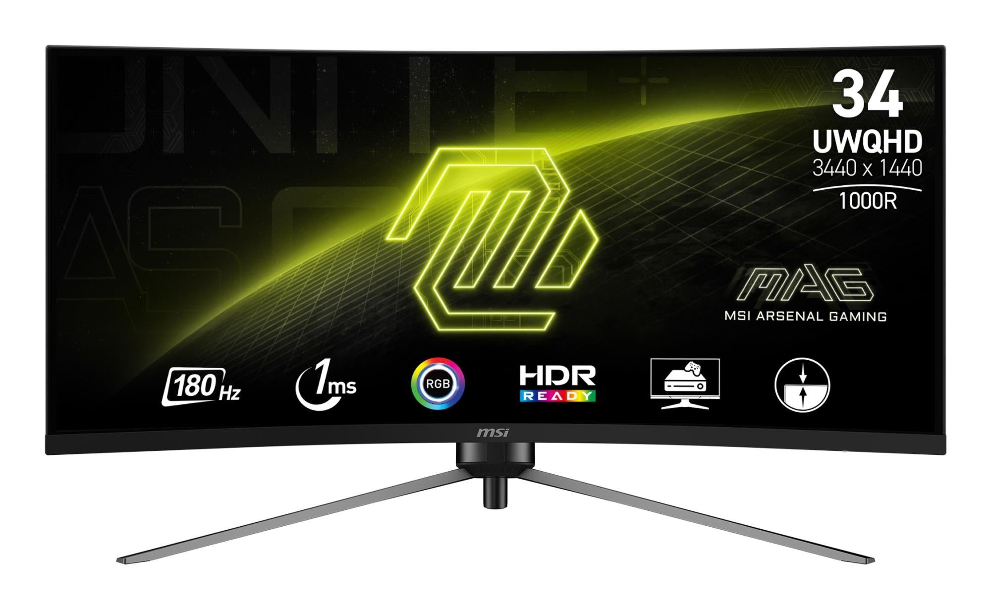 LCD Monitor MSI MAG 345CQR 34" Gaming/Curved/4K/21 : 9 Panel VA 3440x1440 21:9 180Hz 1 ms Colour Black MAG345CQR