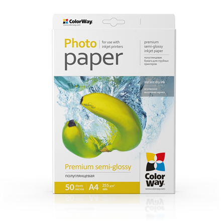ColorWay Photo Paper, 50 sheets | Premium Semi-Glossy | 255 g/m² | A4