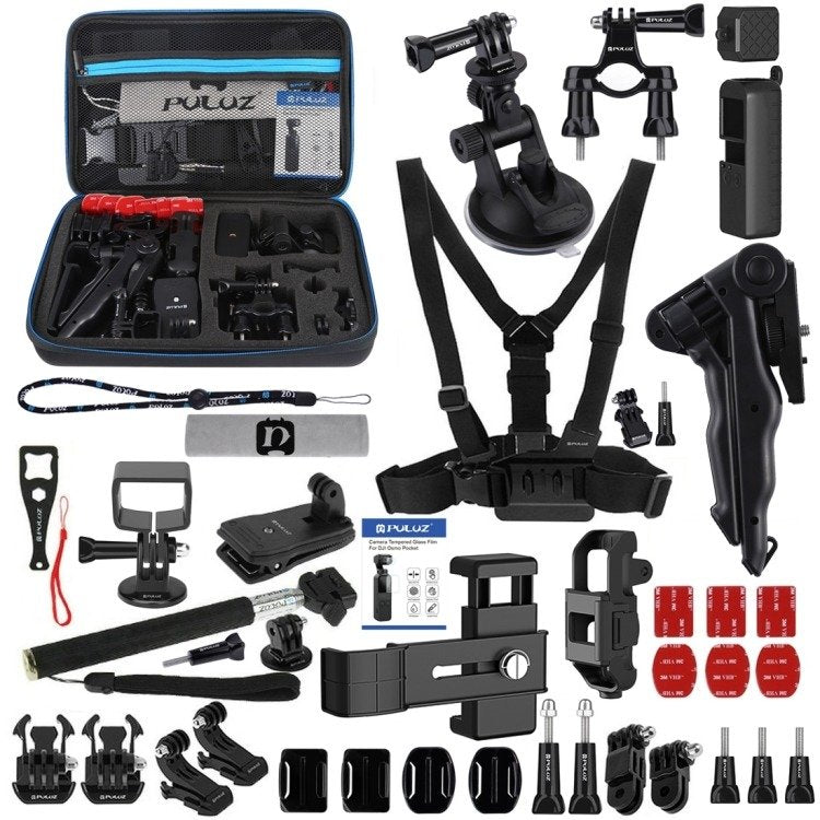 Set of 43 Puluz accessories for sports cameras (including Osmo Action 5 Pro, Ace Pro 2) PKT47 - Image 1