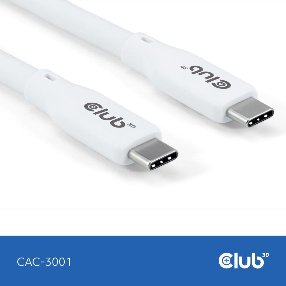 CABLE USB-C TO USB-C 2M/M/M WHITE CAC-3001 CLUB3D