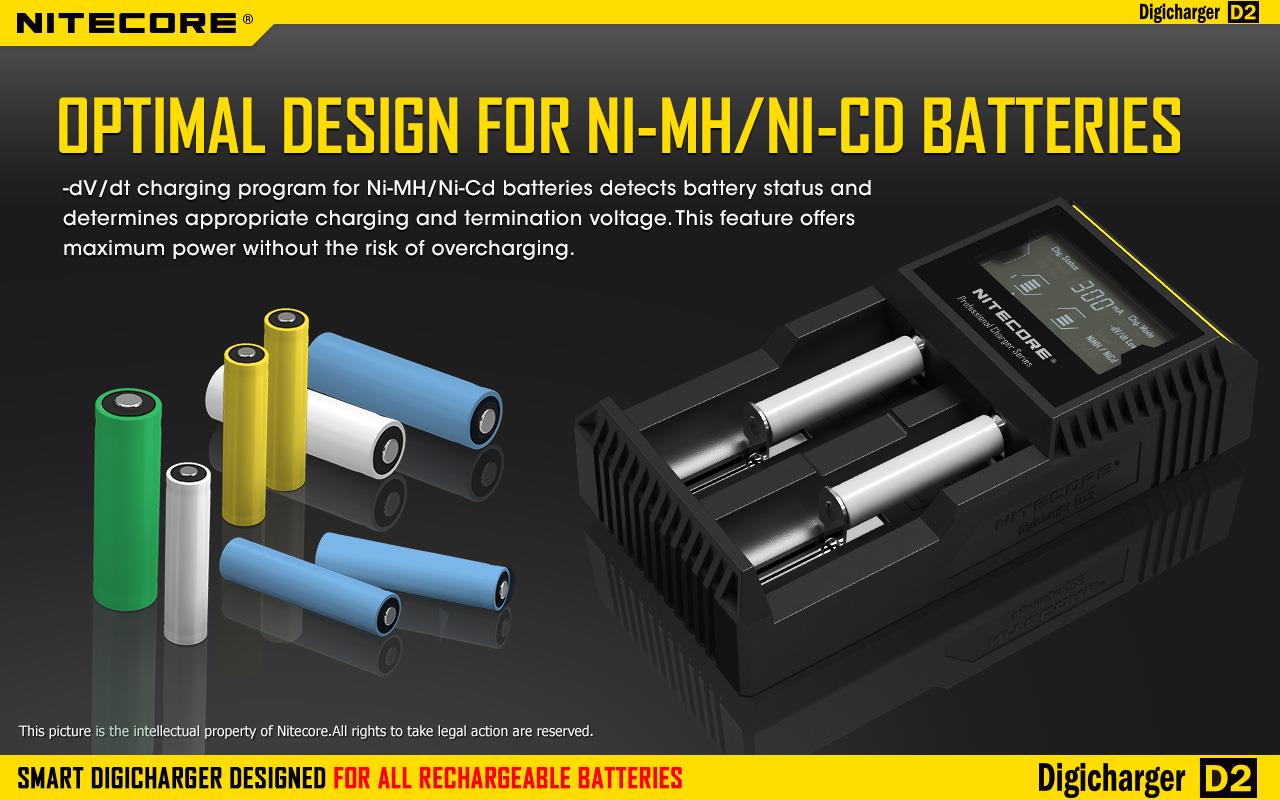 BATTERY CHARGER 2-SLOT/D2 EU NITECORE