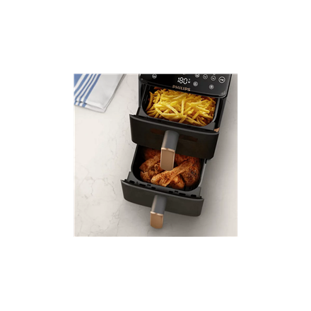 Philips Airfryer, Dual Basket | NA462/80 4000 Series | Capacity 10 L | Power 2750 W | RapidAir | Silk White/Beige