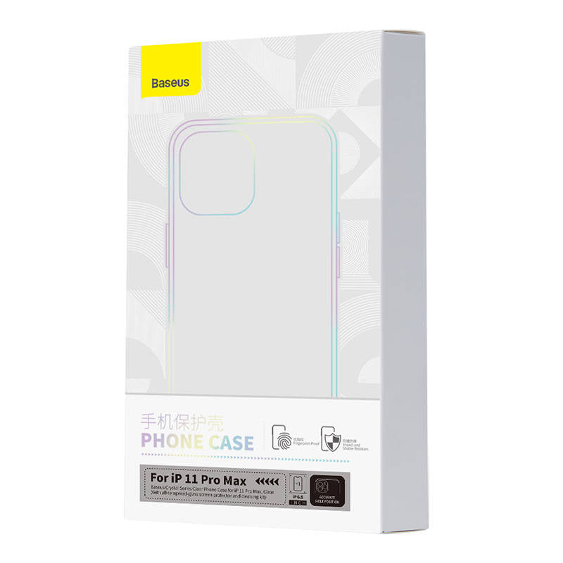 Case Baseus Crystal Series for iPhone 11 pro max (clear) + tempered glass + cleaning kit - Product Image 8