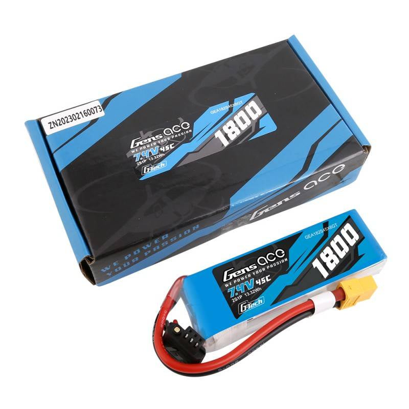 GensAce G-Tech LiPo 1800mAh 7.4V 45C 2S1P XT60 Battery - Product Image 5
