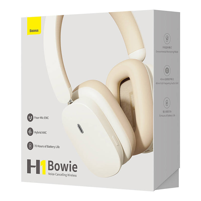 Baseus Bowie H1 Wireless headphones Bluetooth 5.2, ANC (white) - Product Image 9