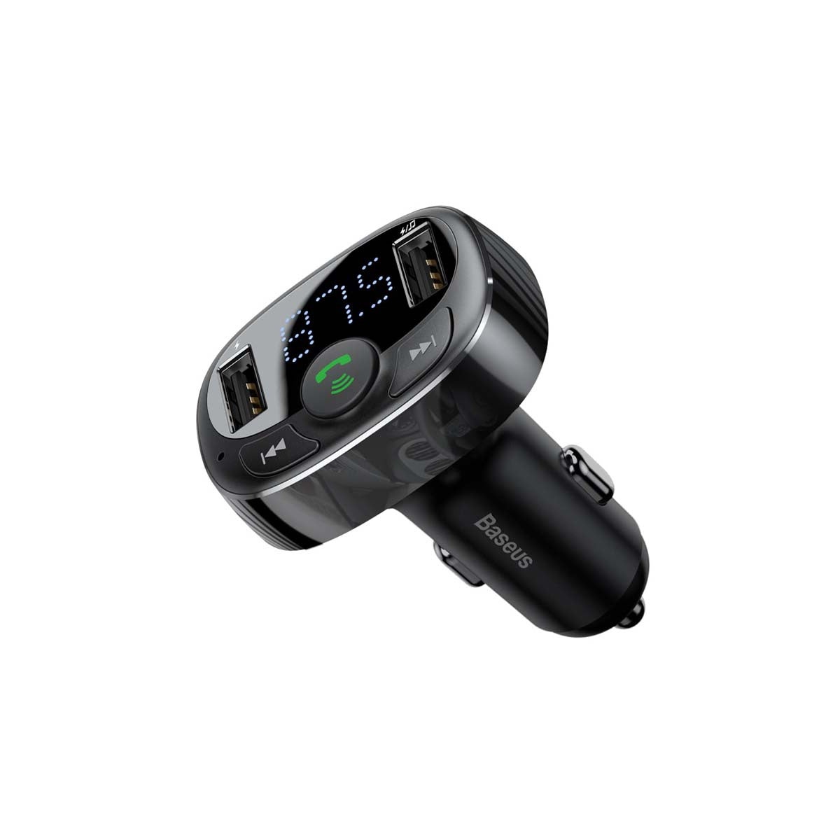 Baseus FM Transmitter T typed Bluetooth 2xUSB microSD (Black) - Product Image 3