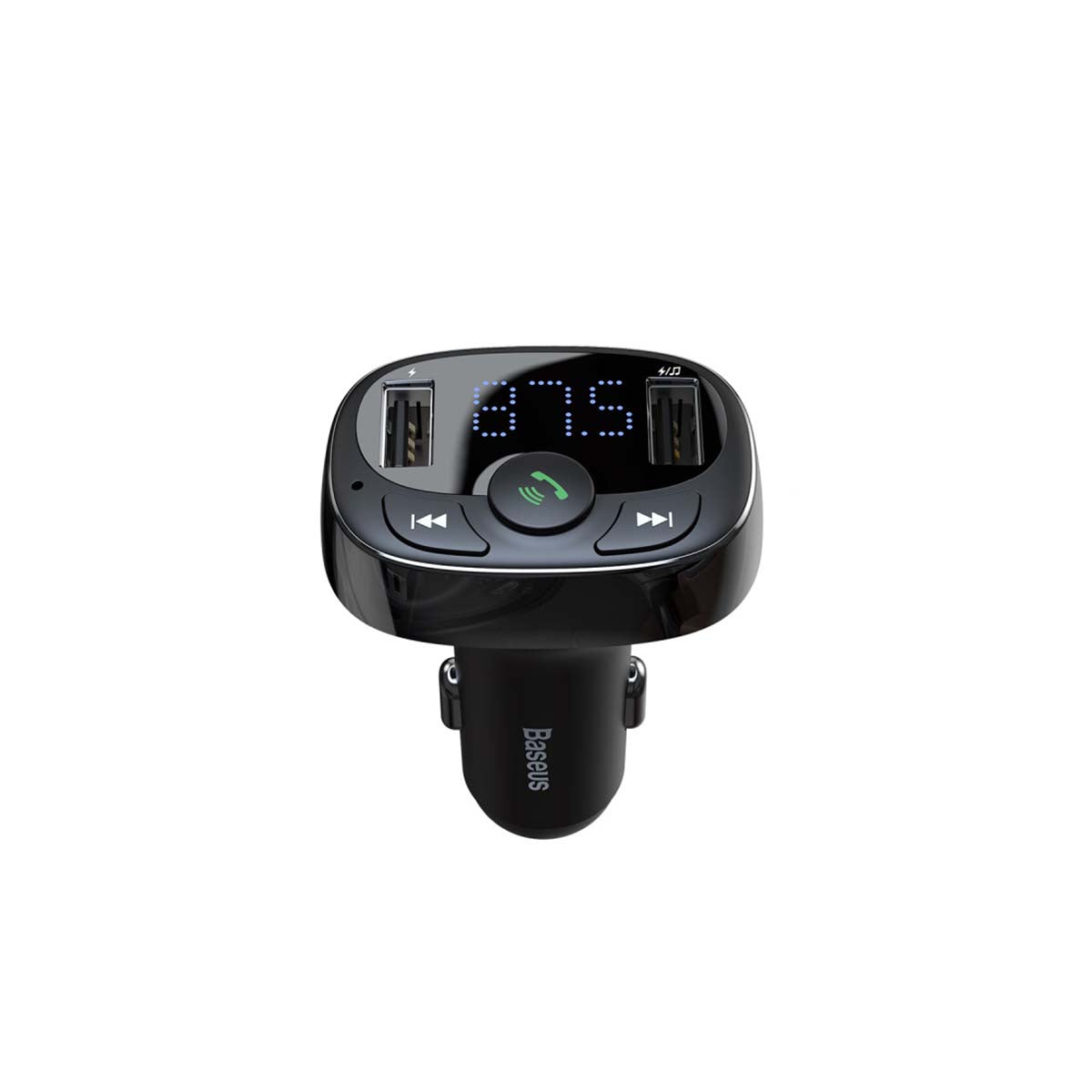 Baseus FM Transmitter T typed Bluetooth 2xUSB microSD (Black) - Product Image 5