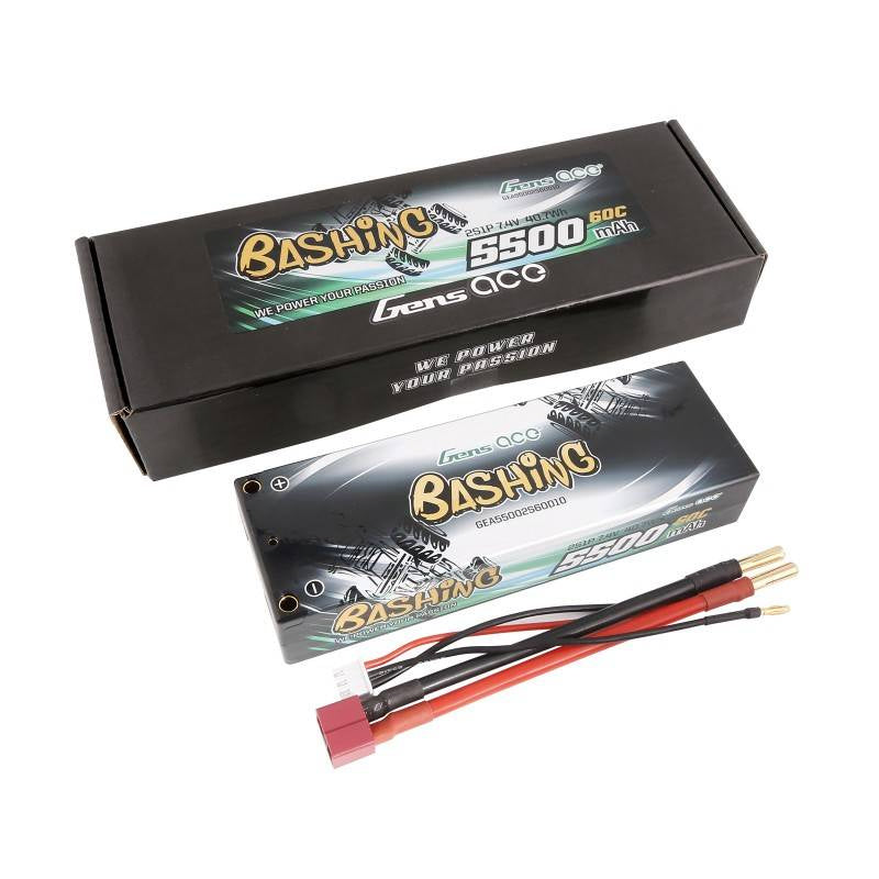 Akku Lipo Gens ace 5500mAh 2S 7,4V 60C HardCase RC 10# Auto mit T-Stecker