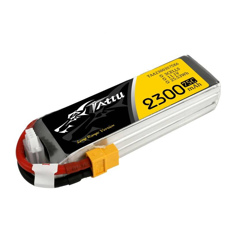 Akkupack TATTU 2300mAh 11,1V 75C 3S1P Lipo mit XT60
