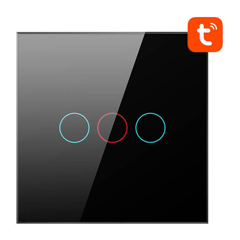 Smart Light Switch WiFi Avatto TS02-EU-B3 3 Way TUYA (black) - Product Image 2