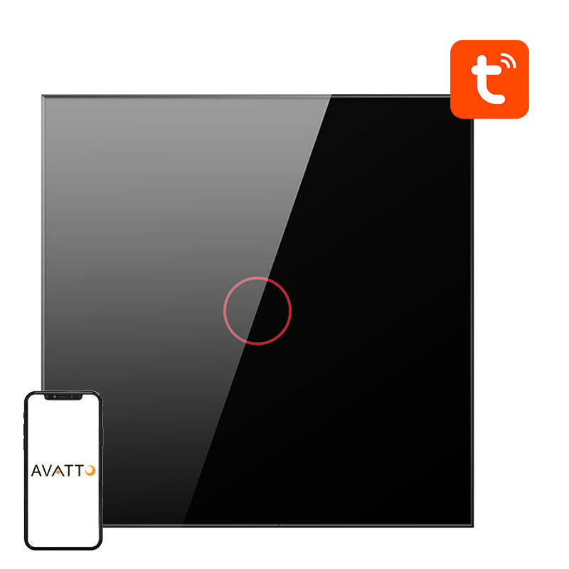 Smart Light Switch ZigBee Avatto ZTS02-EU-B1 1 Way TUYA (black) - Product Image 1