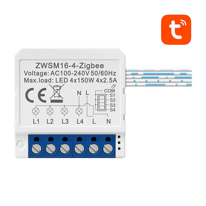 Smart Switch Module ZigBee Avatto ZWSM16-W4 TUYA - Product Image 1