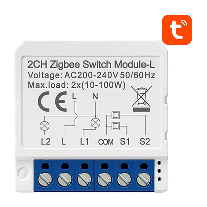 Smart Switch Module ZigBee Avatto LZWSM16-W2 No Neutral TUYA - Product Image 1