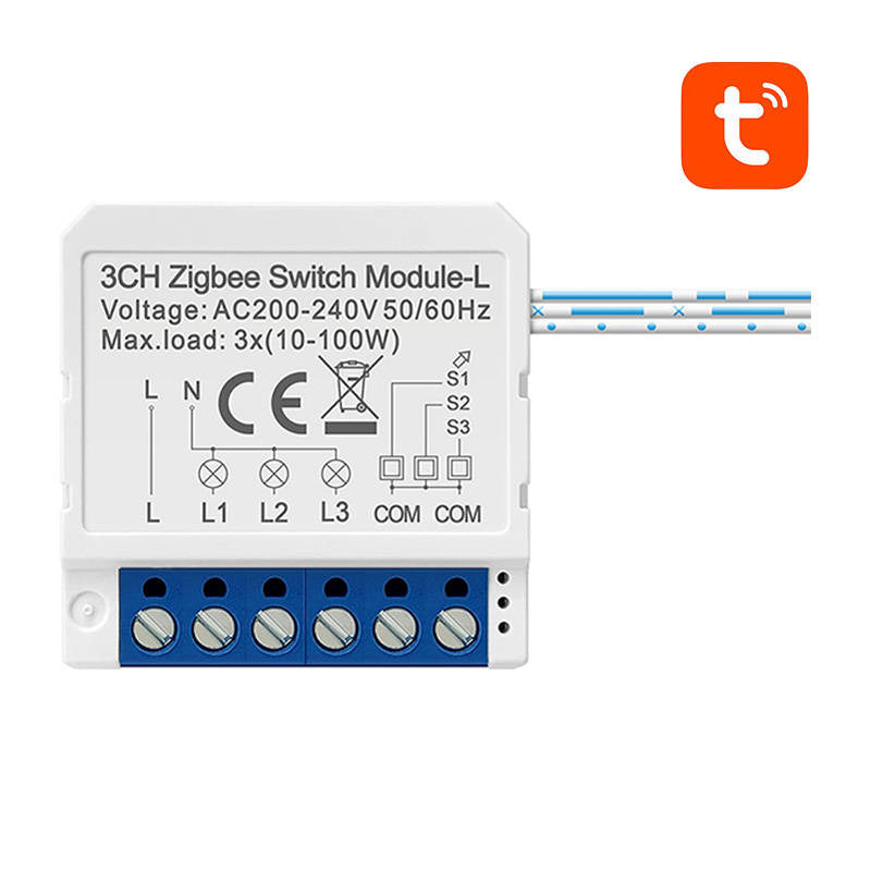 Smart Switch Module ZigBee Avatto LZWSM16-W3 No Neutral TUYA - Product Image 1
