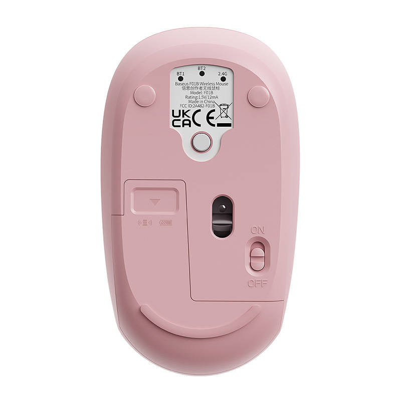 Wireless mouse Baseus F01B Tri-mode 2.4G BT5.0 1600 DPI (pink) - Product Image 3
