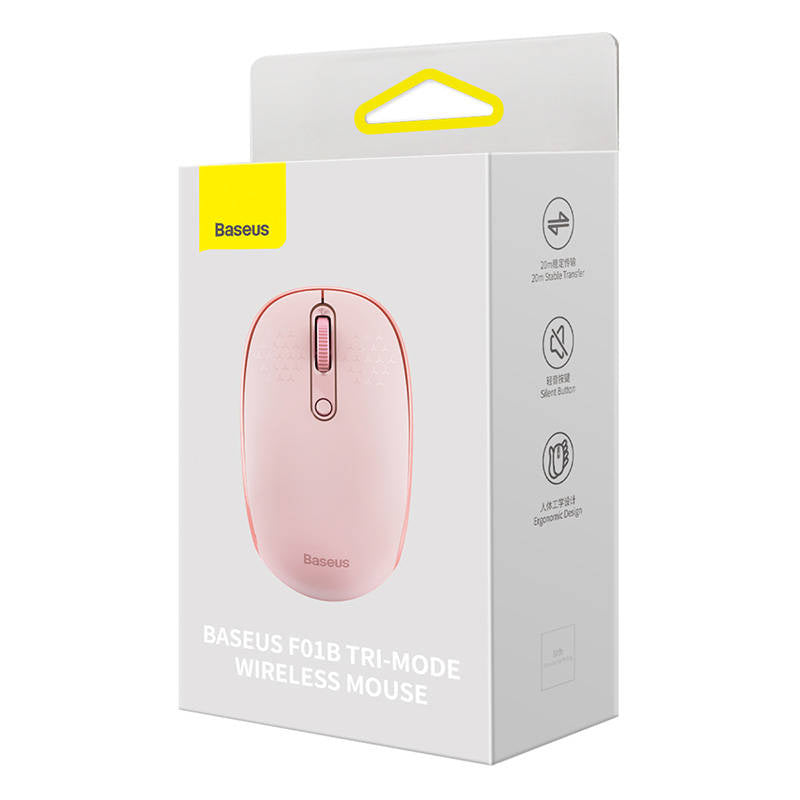 Wireless mouse Baseus F01B Tri-mode 2.4G BT5.0 1600 DPI (pink) - Product Image 9