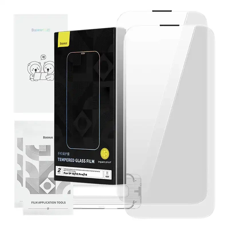 Tempered Glass Baseus Corning for iPhone 13/13 Pro/14 with built-in dust filter - Product Image 1