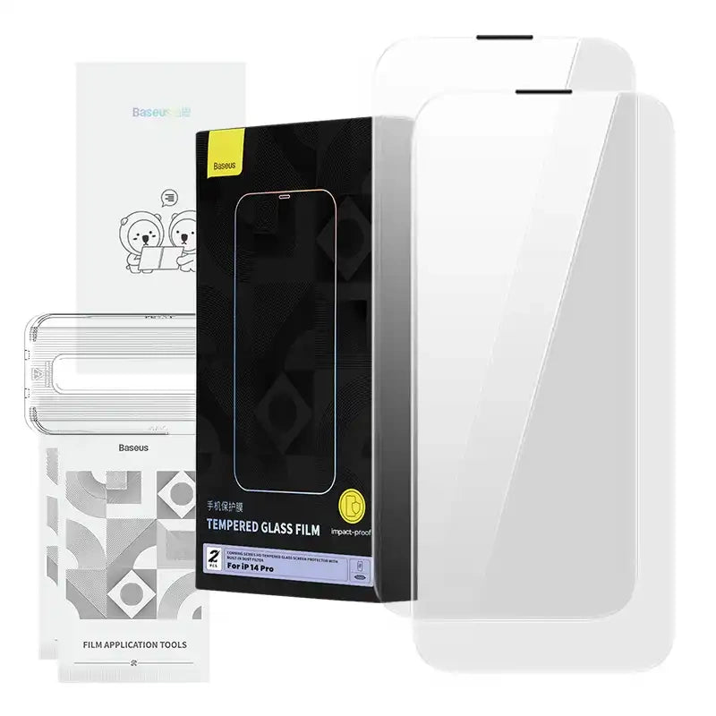 Tempered Glass Baseus Corning for iPhone 14 Pro with built-in dust filter - Product Image 1