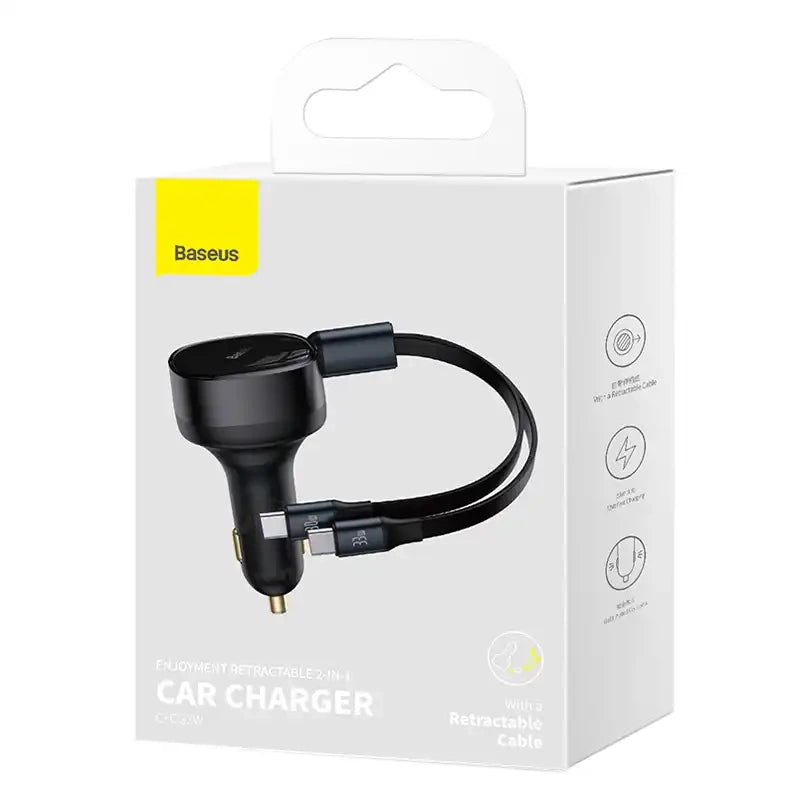 Car Charger Baseus Enjoyment with cable USB-C, 33W (Black) - Product Image 8