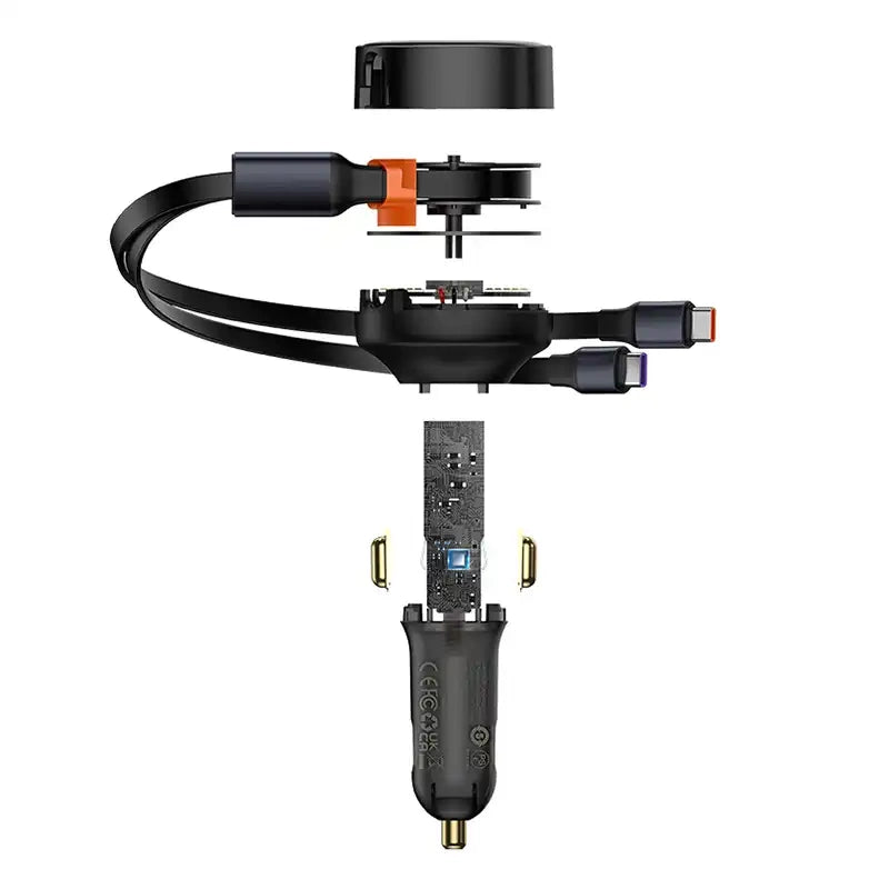 Car Charger Baseus Enjoyment with cable USB-C, 33W (Black) - Product Image 3