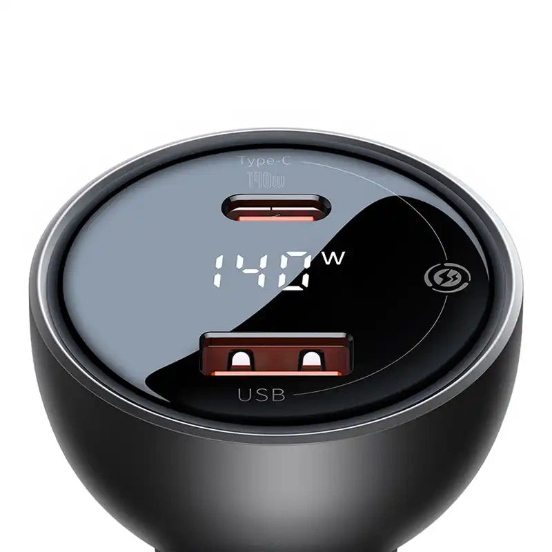 Car charger Baseus Superme, USB, USB-C, 140W (black) - Product Image 7
