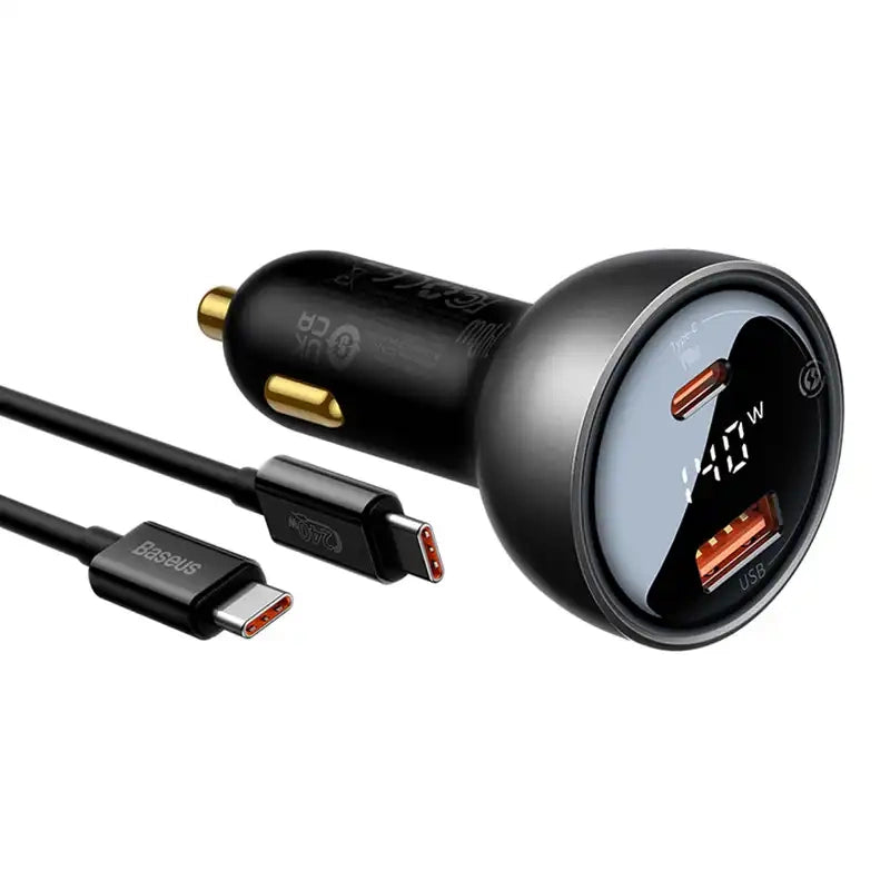 Car charger Baseus Superme, USB, USB-C, 140W (black) - Product Image 6