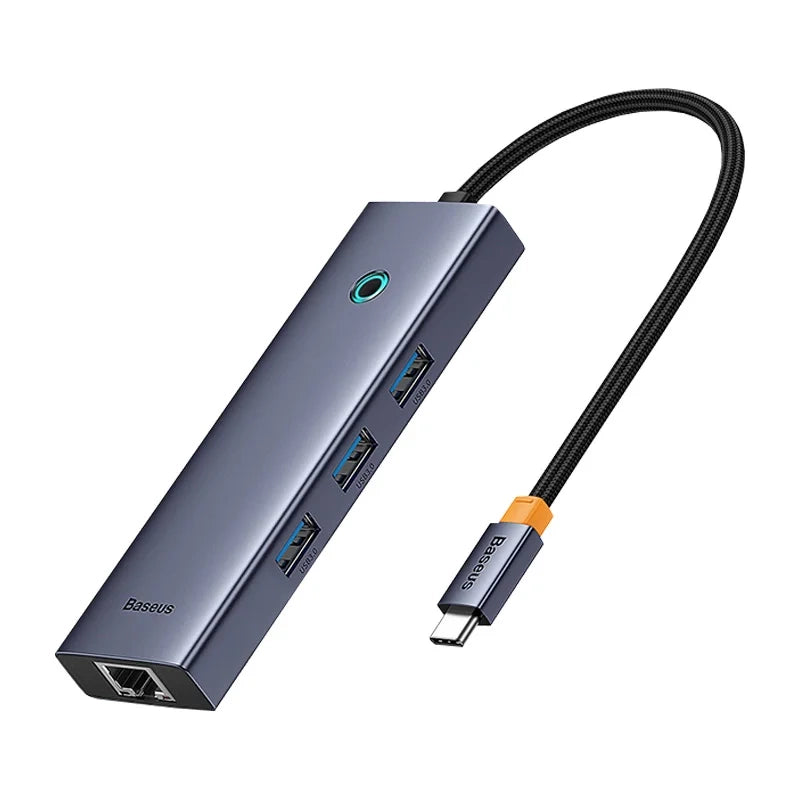4in1 Hub Baseus UltraJoy USB-C do 3x USB 3.0 + RJ45 (space grey) - Product Image 3