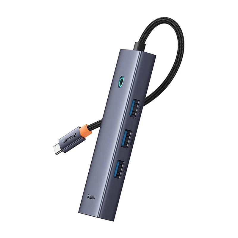 4in1 Hub Baseus UltraJoy USB-C do 3x USB 3.0 + RJ45 (space grey) - Product Image 4