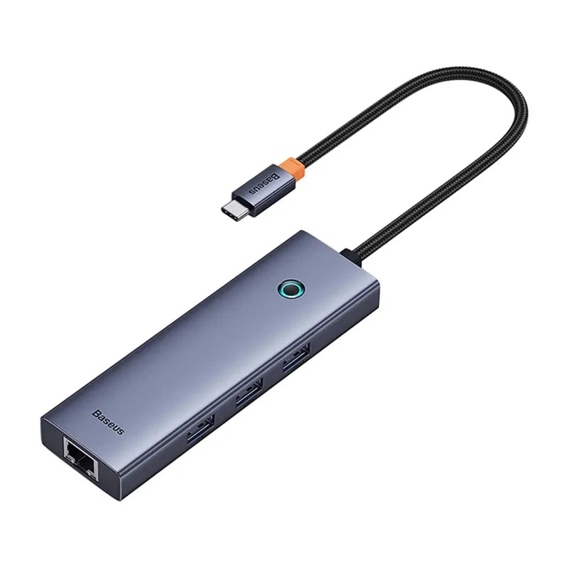 4in1 Hub Baseus UltraJoy USB-C do 3x USB 3.0 + RJ45 (space grey) - Product Image 6