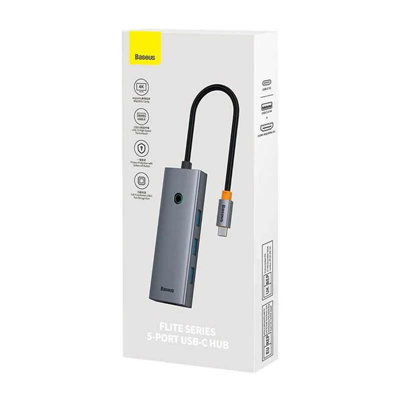 Hub 5w1 Baseus UltraJoy 5-Port (1xHDMI4K@30Hz + 4xUSB 3.0) grey - Product Image 8