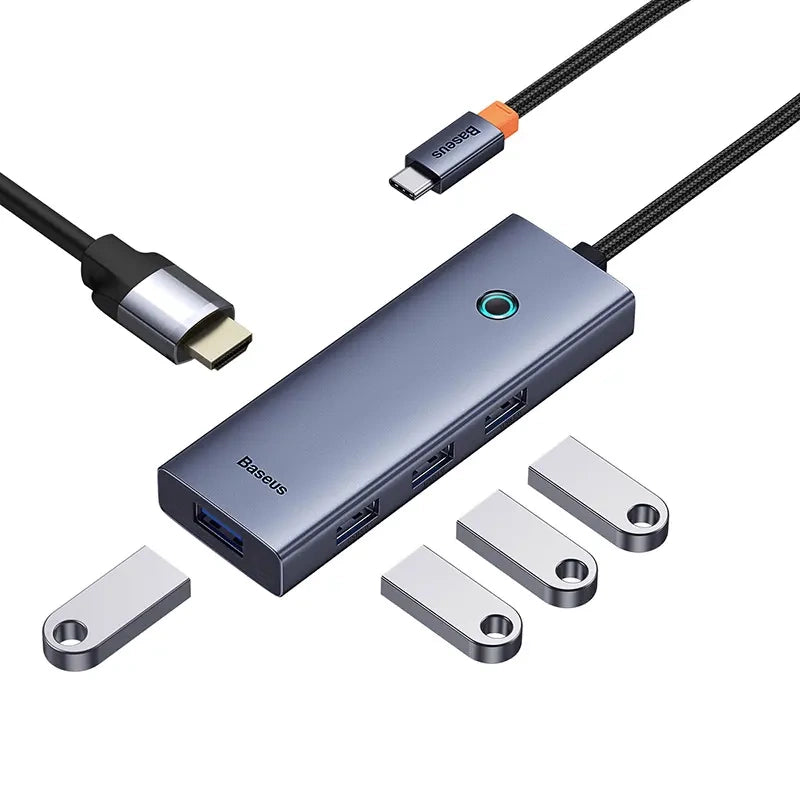 Hub 5w1 Baseus UltraJoy 5-Port (1xHDMI4K@30Hz + 4xUSB 3.0) grey - Product Image 5