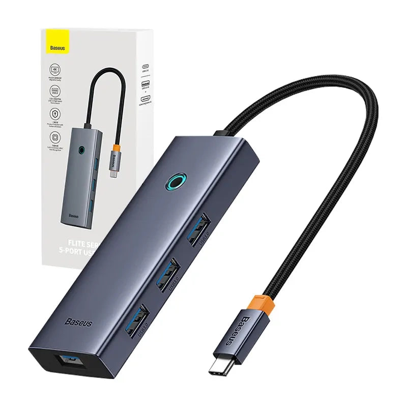 Hub 5w1 Baseus UltraJoy 5-Port (1xHDMI4K@30Hz + 4xUSB 3.0) grey - Product Image 1