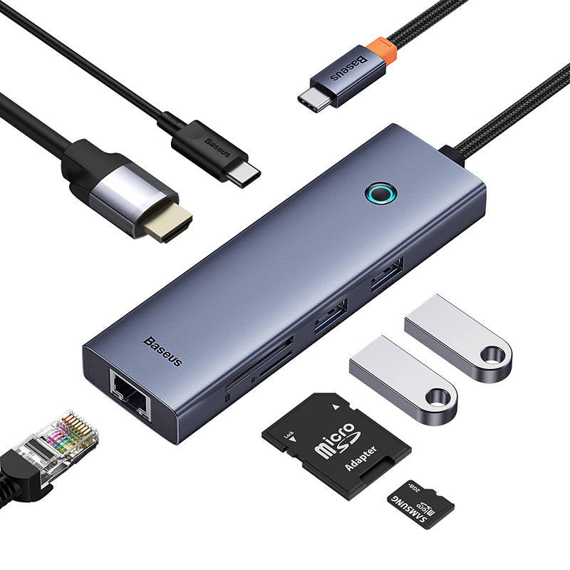 Hub 7w1 Baseus UltraJoy 7-Port ( USB-C to 1xHDMI4K@30Hz + 2xUSB 3.0 + 1xPD +RJ45 + SD/TF3.0) - Product Image 7