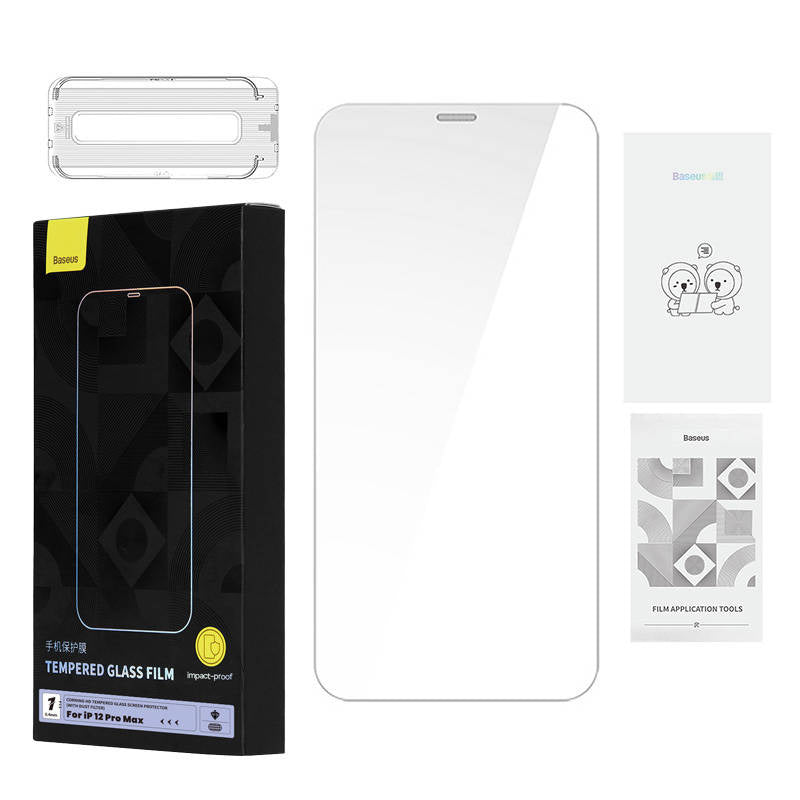 Tempered Glass Baseus 0.4mm Iphone 12 Pro MAX + cleaning kit - Product Image 1