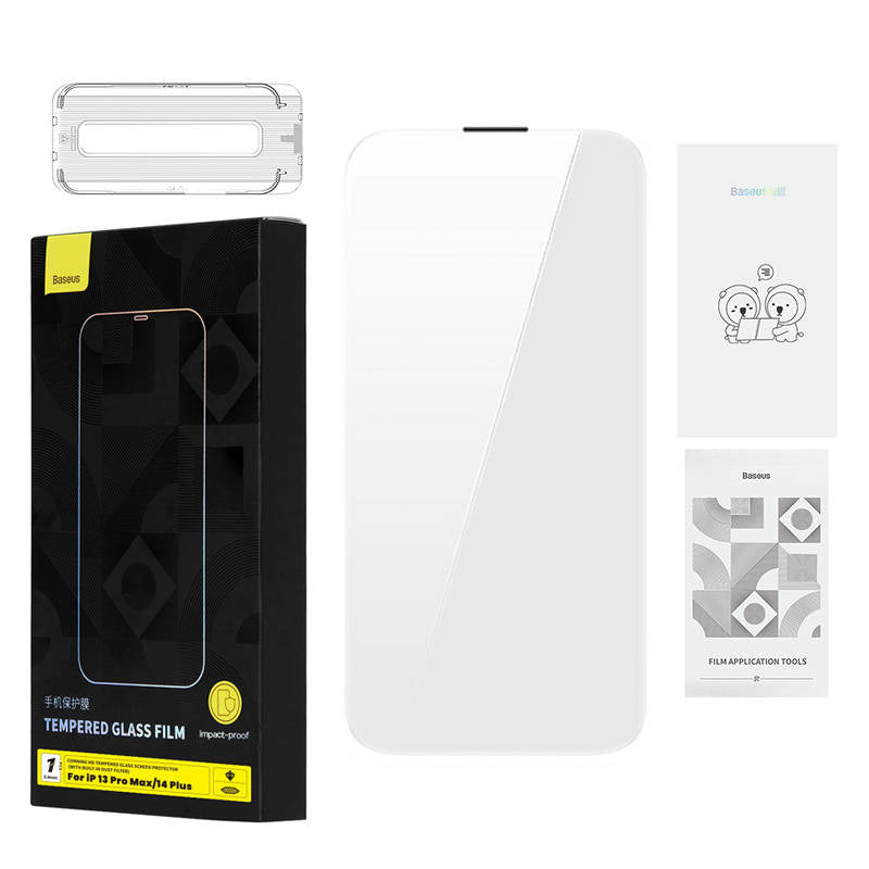 Tempered Glass Baseus 0.4mm Iphone 13 Pro Max/14 Plus + cleaning kit - Product Image 1