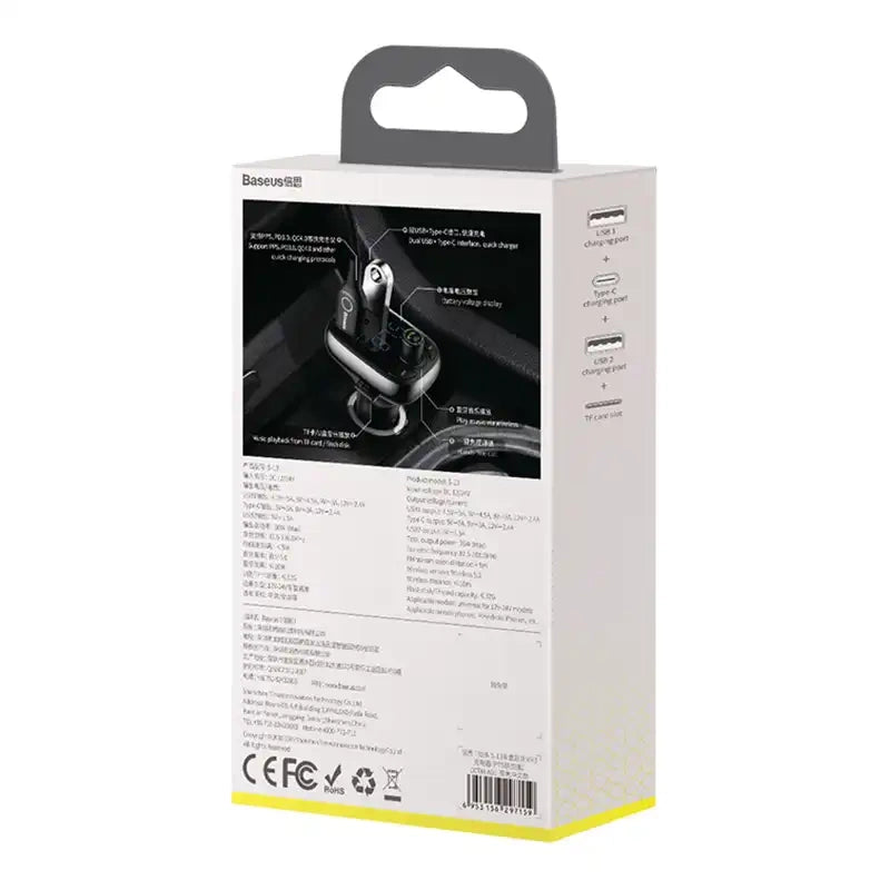 Car Bluetooth MP3 Player Baseus T Shaped S-13 Black OS - Product Image 7