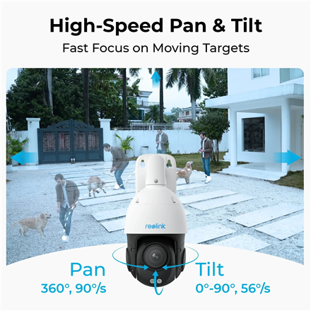 Reolink Smart 4K PoE Security Camera with 16X Optical Zoom | P850 | PTZ | 5.3-86mm | H.265/H.264 | Micro SD, Max. 256 GB