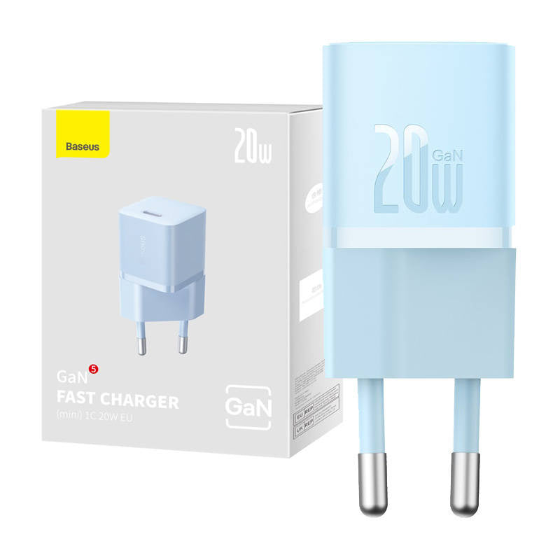 Mini wall charger Baseus GaN5 20W (blue) - Product Image 1