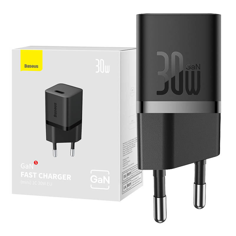 Mini wall charger Baseus GaN5 30W (black) - Product Image 1