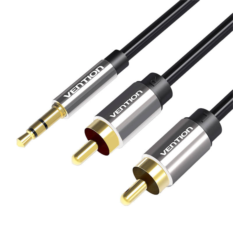 Audiokabel 2xRCA auf 3,5mm Vention BCFBJ 5m (schwarz)