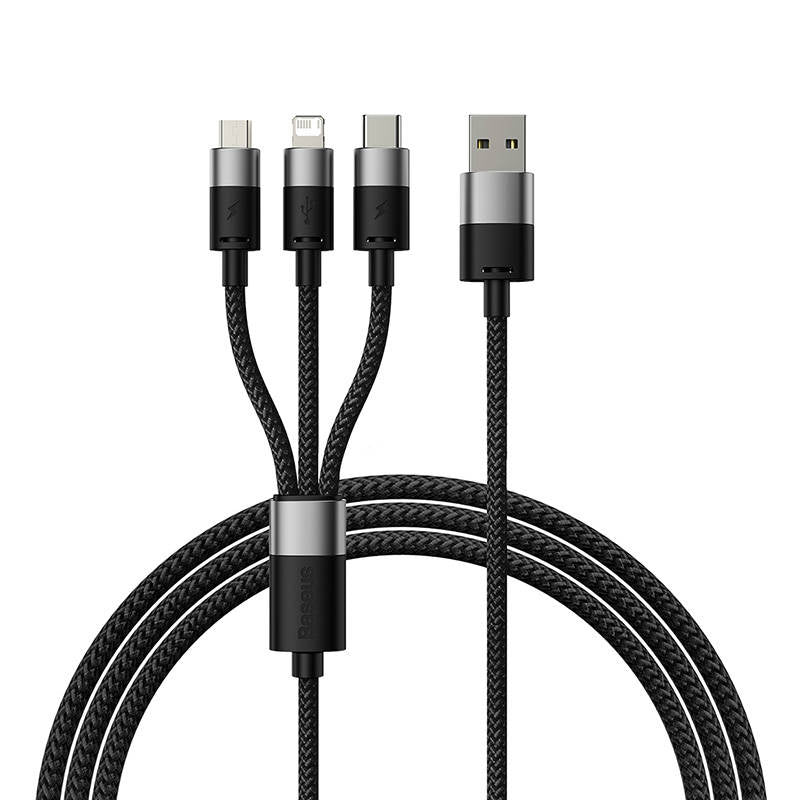Quick Charge USB to M+L+C Baseus StarSpeed 3.5A 0,6m (Black) - Product Image 2