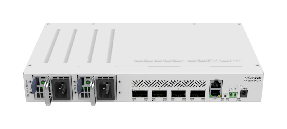 Switch MIKROTIK CRS504-4XQ-IN Rack 1U 1x10Base-T / 100Base-TX 4xQSFP28 CRS504-4XQ-IN