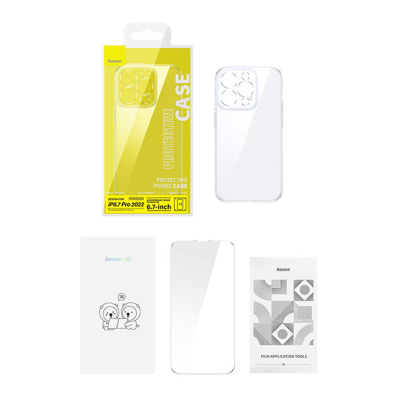Baseus SuperCeramic Transparent Glass Case and Tempered Glass set for iPhone 14 Plus - Product Image 7