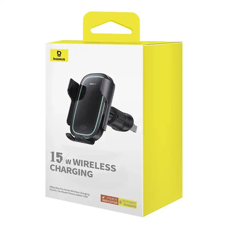 Wireless Charging Car Mount Baseus MilkyWay Pro 15W (black) - Product Image 7
