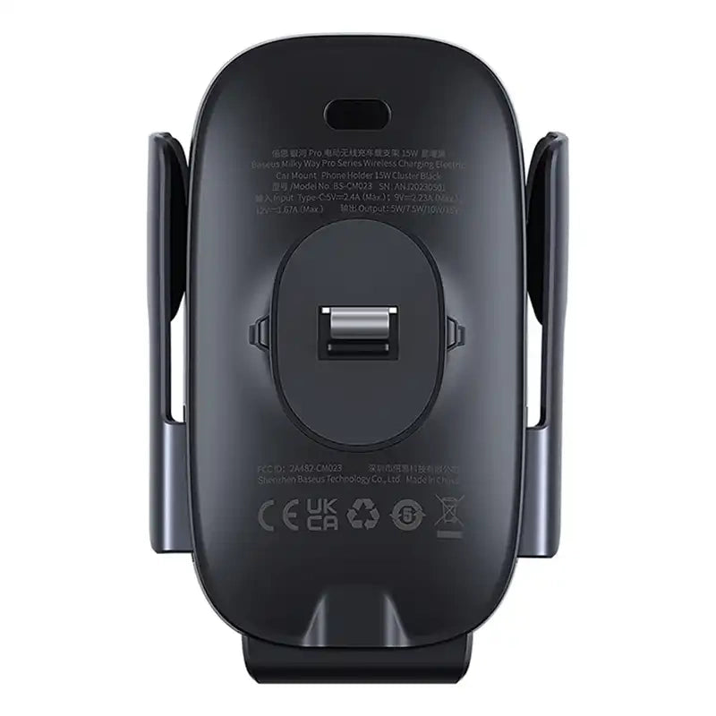 Wireless Charging Car Mount Baseus MilkyWay Pro 15W (black) - Product Image 3