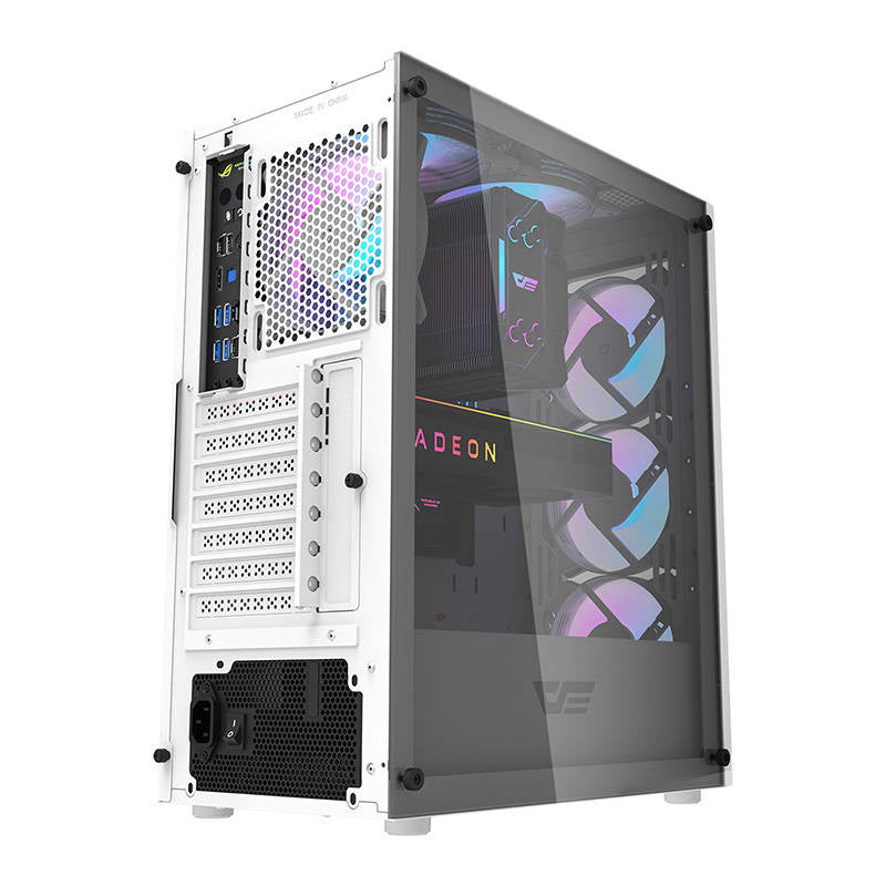 Darkflash DK352 Plus Computergehäuse (schwarz und weiß) + 4 ARGB-Lüfter