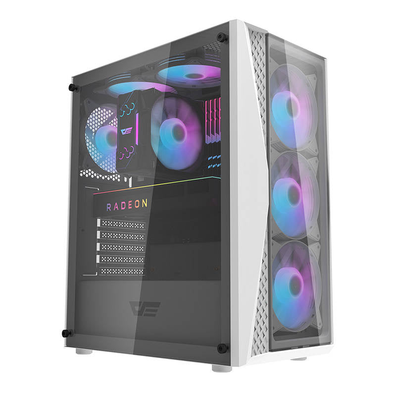 Darkflash DK352 Plus Computergehäuse (schwarz und weiß) + 4 ARGB-Lüfter