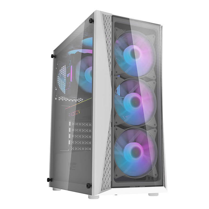 Darkflash DK352 Plus Computergehäuse (schwarz und weiß) + 4 ARGB-Lüfter